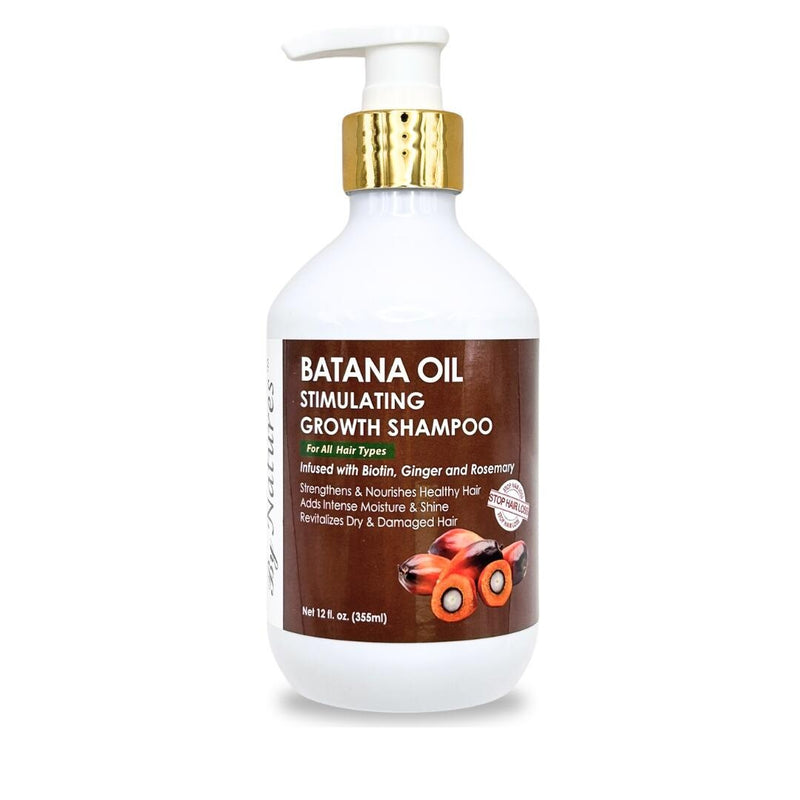 By Natures Batana Oil Stimulating Growth Shampoo 12 fl.oz - Infused with Biotin, Ginger and Rosemary