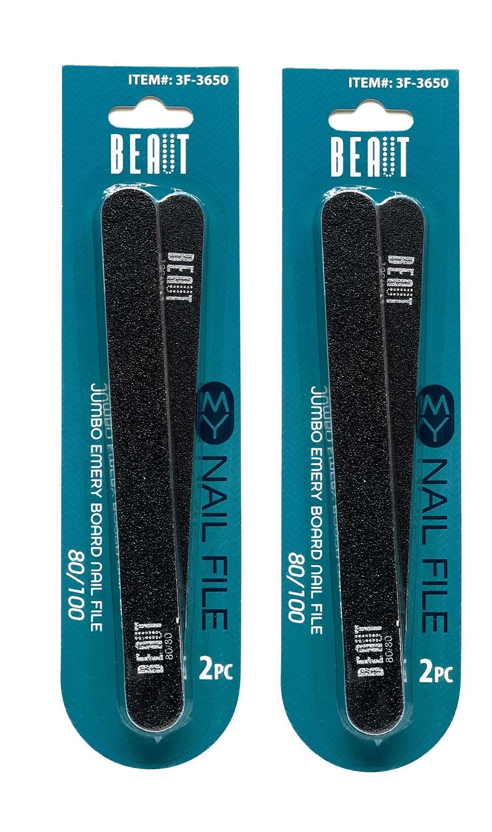 Beaut Jumbo Emery Board Nail File 80/100 (4 pcs)