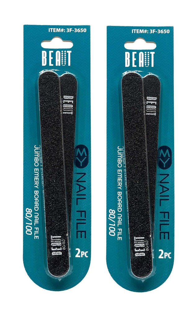 Beaut Jumbo Emery Board Nail File 80/100 (4 pcs)