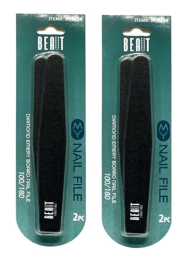 Beaut Nail File Diamond Emery Board 100/180 (4 pcs)
