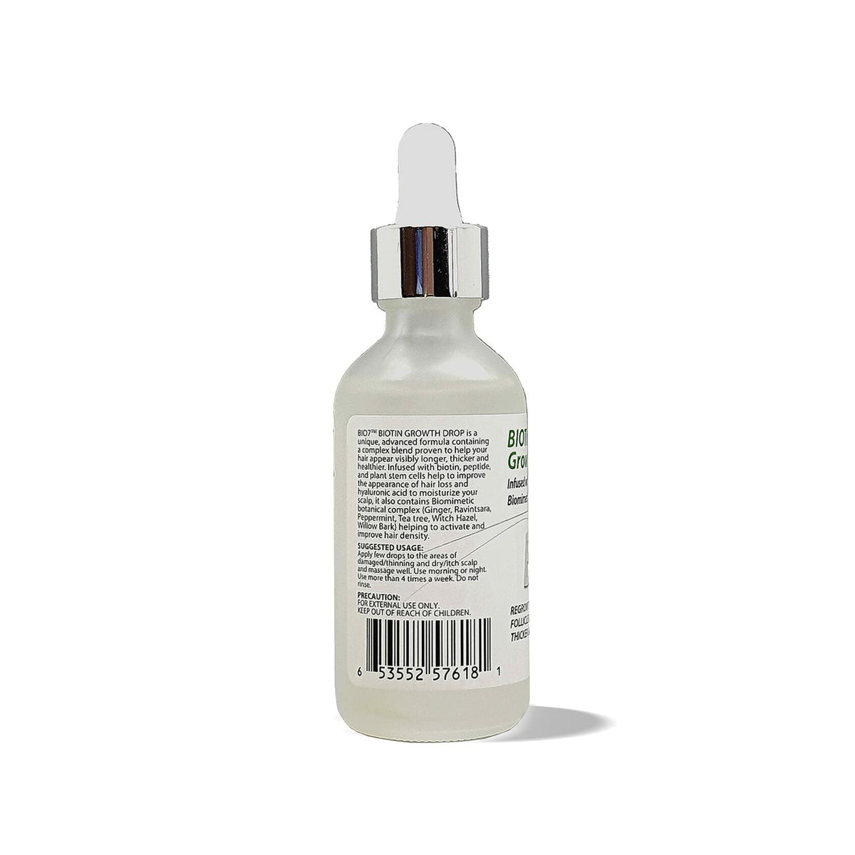 BIO7 BIOTIN GROWTH DROP INFUSED BIOMIMETIC SIGNAL PEPTIDE – 2 Fl Oz  (2 Pack) – Improve the Appearance of Hair Loss By Looking Visibly Longer, Thicker, Boost Follicle Growth – By Natures