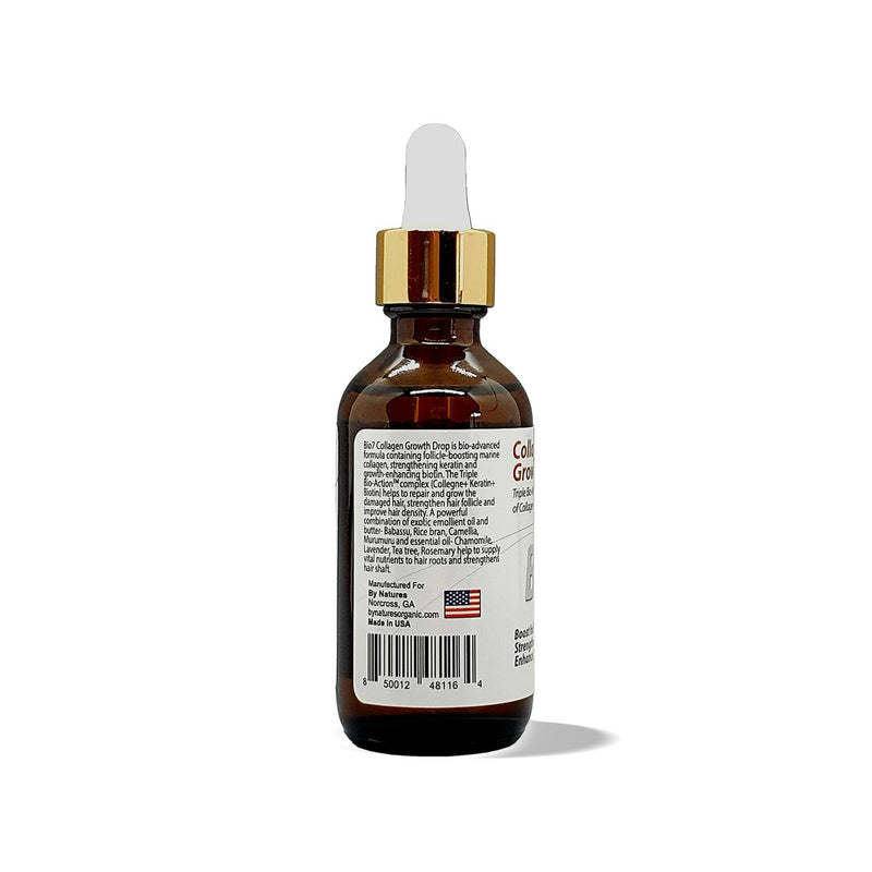 BIO7 COLLAGEN HAIR GROWTH DROP TRIPLE BIO-ACTION OF COLLAGEN + KERATIN + BIOTIN - 2 Fl Oz (2 Pack) - Boost Follicle, Strengthen roots, Enhance Hair Growth, Repair and Grow Damaged Hair, Improve Hair Density, Strengthens Hair Shaft - Keratin, By Natures