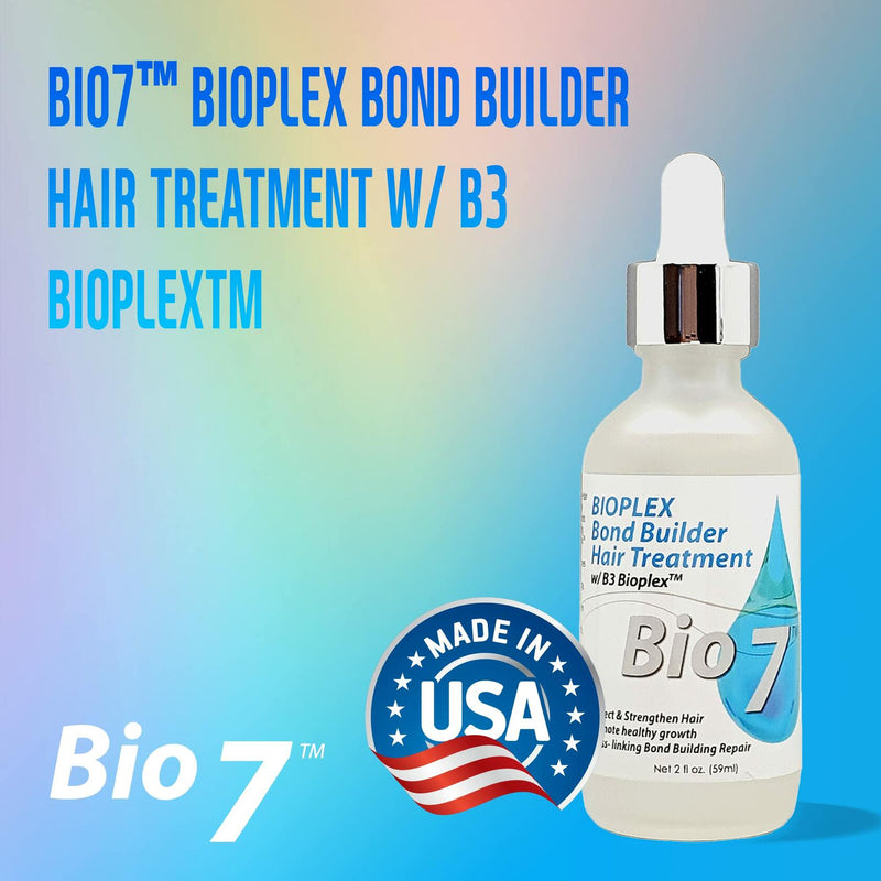 BIO7 BIOPLEX BOND BUILDER HAIR TREATMENT W/ B3 BIOPLEX - 2 Fl Oz (2 Pack) - Protect & Strengthen Hair, Visibly Improve Hair, Cross-Linking Bond Building Repair - By Natures