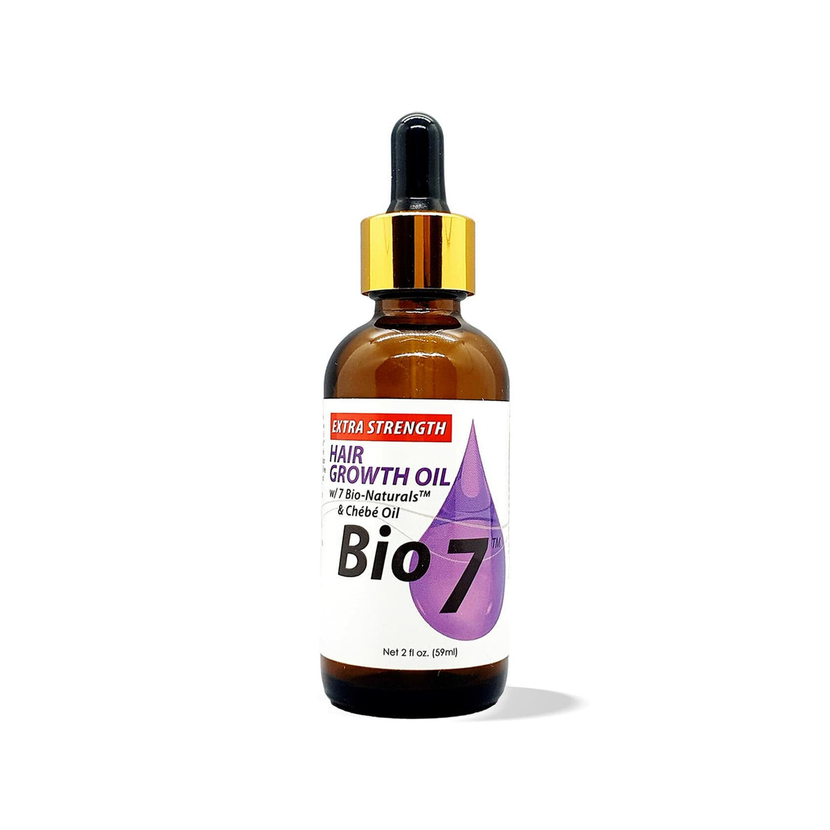 BIO7 EXTRA STRENGTH HAIR GROWTH OIL W/ 7 BIO-NATURALS CHEBE OIL - 2 Fl Oz (2 Pack) - Strengthen, Thicken and Grow Your Hair, Condition Your Scalp, Prevent Hair Breakage, Supply Valuable Nutrients To Hair and Scalp - By Natures