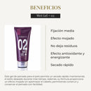 SALERM - Hair Styling Gel - Pro Line Wet Gel + 02-200 ml - Medium Hold - Wet Effect - with Caffeine and Fixative Resins - Leaves No Residue - Antioxidant and Energizing Effect - Quick Drying