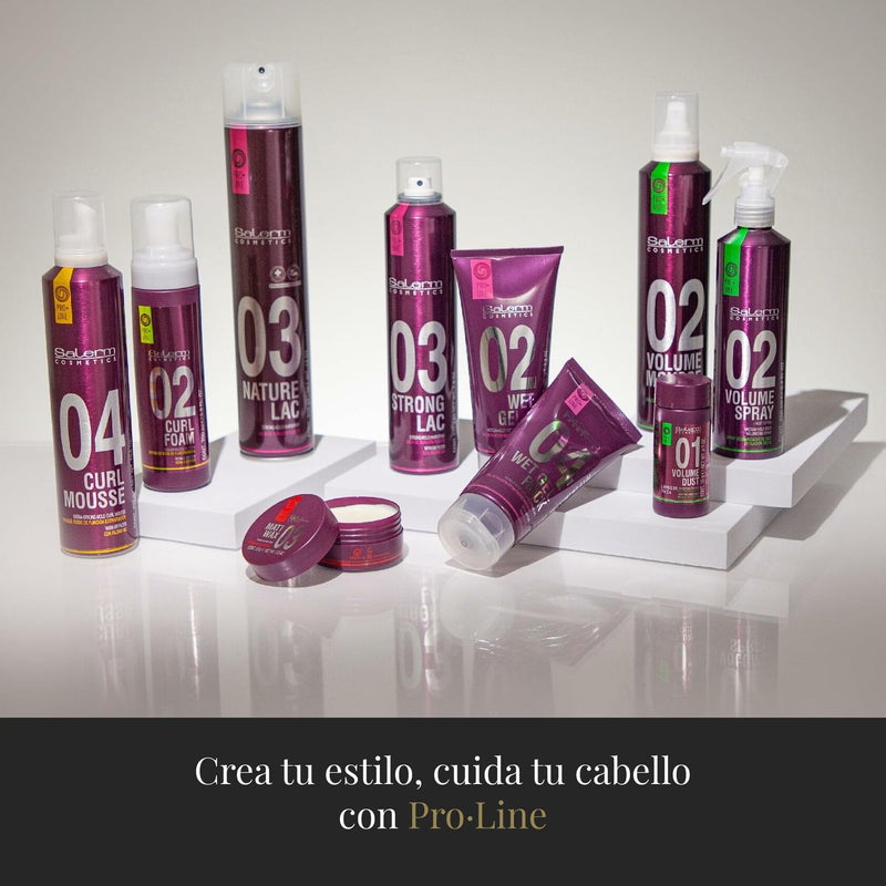 SALERM - Hair Styling Gel - Pro Line Wet Gel + 02-200 ml - Medium Hold - Wet Effect - with Caffeine and Fixative Resins - Leaves No Residue - Antioxidant and Energizing Effect - Quick Drying