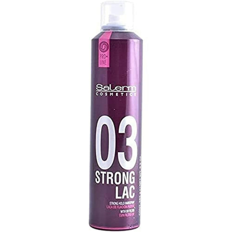 SALERM - Professional Hair Spray - Pro Line Strong Hair Spray 03-405 ml - Strong Hold - Ultra-Fast Drying - Anti-Humidity and Anti-Frizz Effect - Color Protection - with UV Filter