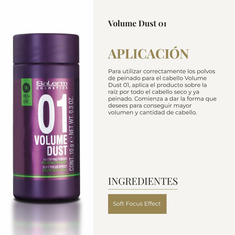 SALERM - Hair Styling Powder - Pro Line Volume Dust 01-10 g - Light Hold - Matte Effect - Adds Extra Volume without Weighing Down the Hair - Leaves No Residue - Long-Lasting
