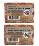 By Natures 100% Natural African Black Soap With Black Castor Oil 3.5 Oz (Pack of 2)