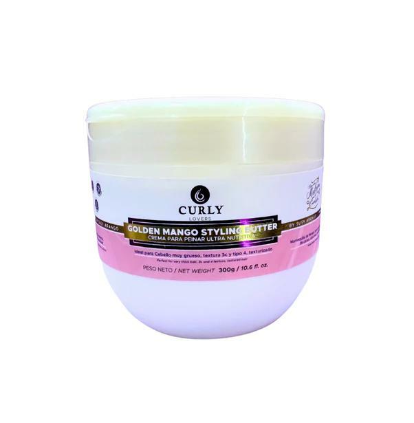 Curly Lovers Golden Mango Styling Butter Cream, Ultra Nourishing Cream for Perfect Curls 10.6 oz