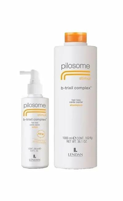 Lendan Kit Pilosome Shampoo 1000 mlz + Lotion 200 ml - Removes Excess Sebum - Helps Improve the Appearance of Thin and Weakened Hair - Soft and Silky Finish