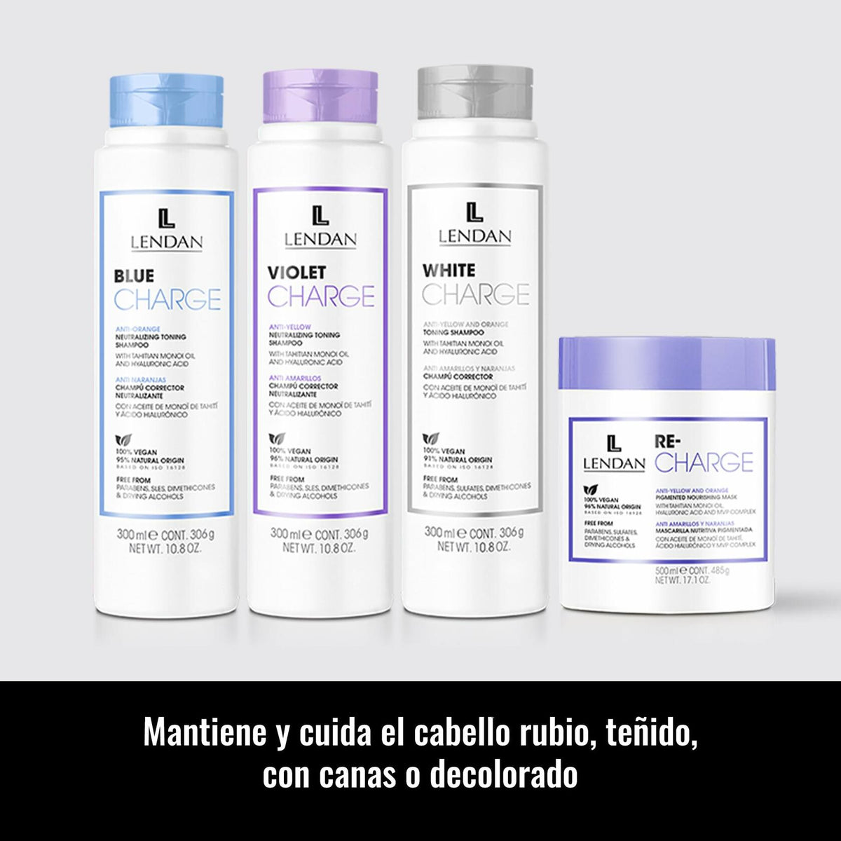 Lendan - Purple Shampoo - Violet Charge Shampoo - 300 ml - With Violet Pigments - Color Correcting - Neutralizes Yellow Tones - Deep Hair Hydration - Vegan
