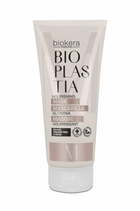 SALERM - Nourishing Hair Mask - Biokera Bioplastia - 200 ml - Vegan Keratin and Mankett Seed Oil - Restores and Protects - Stronger and More Elastic Hair - Anti-Frizz Hair