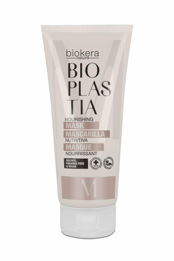 SALERM - Nourishing Hair Mask - Biokera Bioplastia - 200 ml - Vegan Keratin and Mankett Seed Oil - Restores and Protects - Stronger and More Elastic Hair - Anti-Frizz Hair