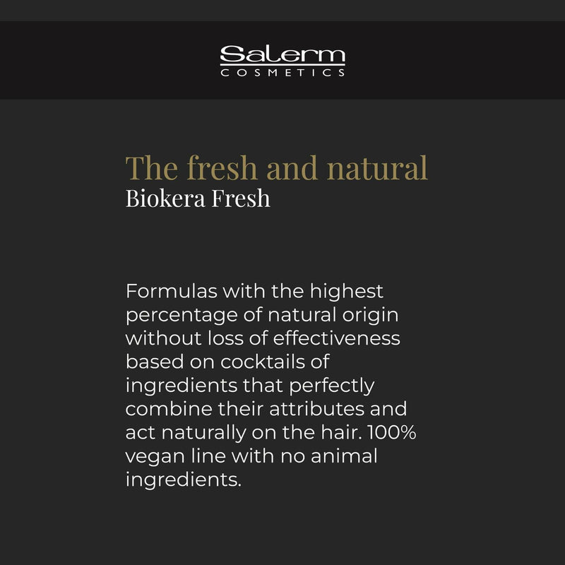 SALERM - Repair Shampoo Yellow Shot - Biokera Fresh - 300 ml - Repairs and Protects - For Shiny, Frizz-Free Hair - Sulfate-Free and Paraben-Free Shampoo