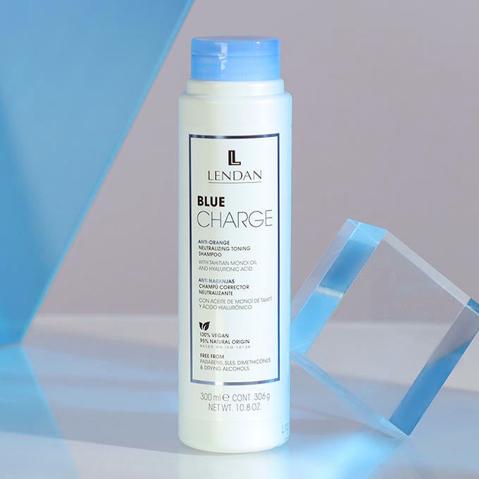 Lendan - Blue Shampoo - Blue Charge Shampoo - 300 ml - With Blue Pigments - Color Correcting - Neutralizes Yellow Tones - Deep Hair Hydration - Vegan