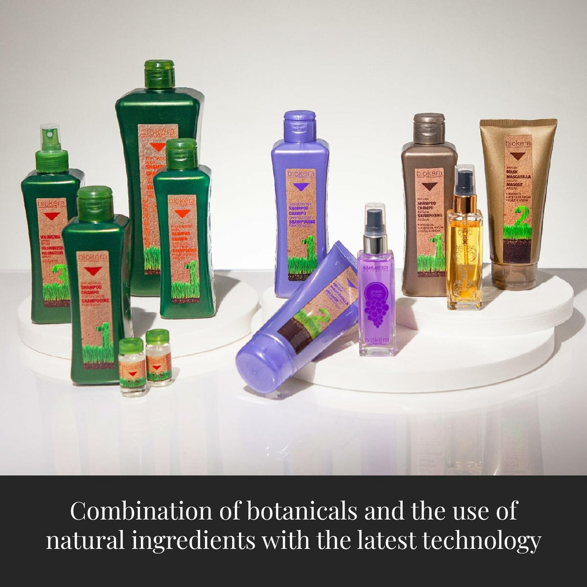 SALERM - Grapeology Biokera Natura Bundle for White or Bleached Hair -  Shampoo 300 ml + Oil Serum 60 ml - With Grape Seed Oil - Nourishes and Hydrates Hair - Gentle Cleanse - Prevents Color Oxidation