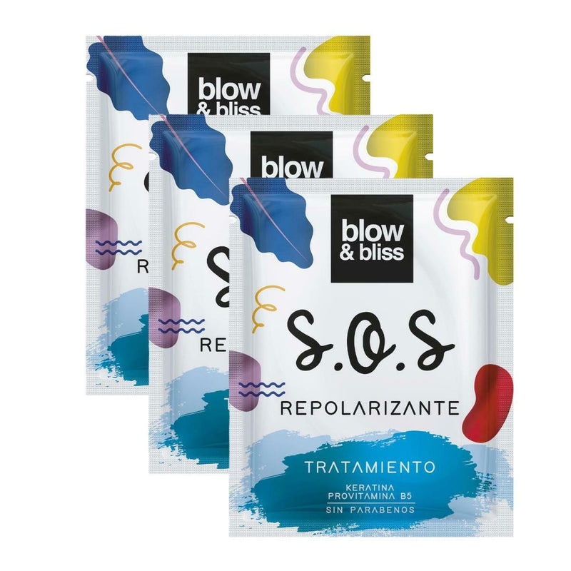 Blow & Bliss SOS Repolarizing Hair Treatment Mask with Keratin and Provitamin B5 for all hair types 1.01 oz (Pack of 3)
