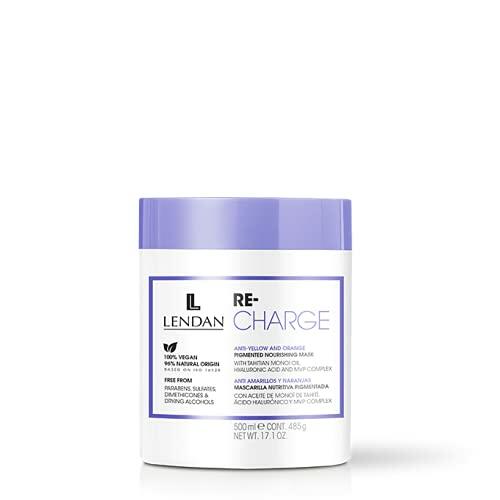 Lendan Anti-Yellow Kit with Violet Pigments, Violet Charge Shampoo 300ml + Re-Charge Mask 500ml