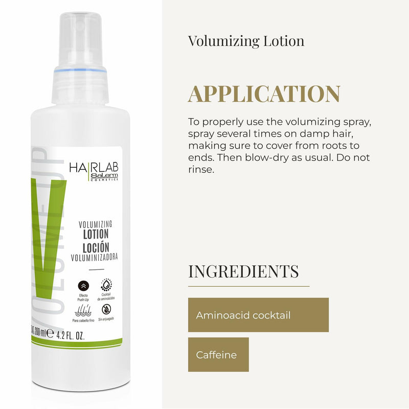 SALERM - Hair Spray for Fine Hair - Volume Lotion Hair Lab - 200 ml - Hair Lotion with Caffeine and Amino Acids - Gives Hair Body and Volume - Paraben-Free