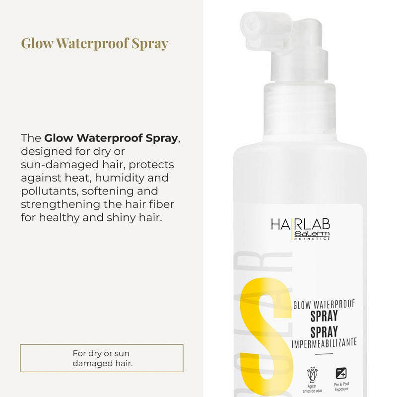 SALERM - Waterproofing and Repairing Hair Spray - Hair Lab Solar - 200 ml - Heat Protection - for Dry or Sun-Damaged Hair - Anti Frizz Hair - Smooths and Strengthens