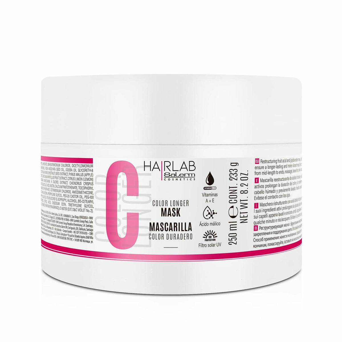 Salerm Cosmetics HAIRLAB COLOR LONGER 3-PIECE KIT, Shampoo 10.6oz + Conditioner 9.8oz + Mask 8.2oz