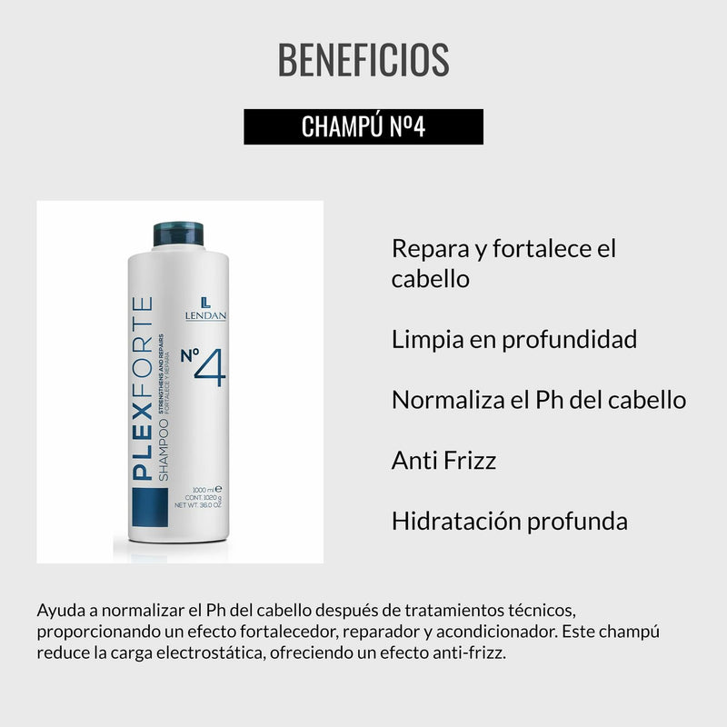 Lendan PlexForte No. 4 Hair Shampoo, 33.8 fl.oz / 1000 ml