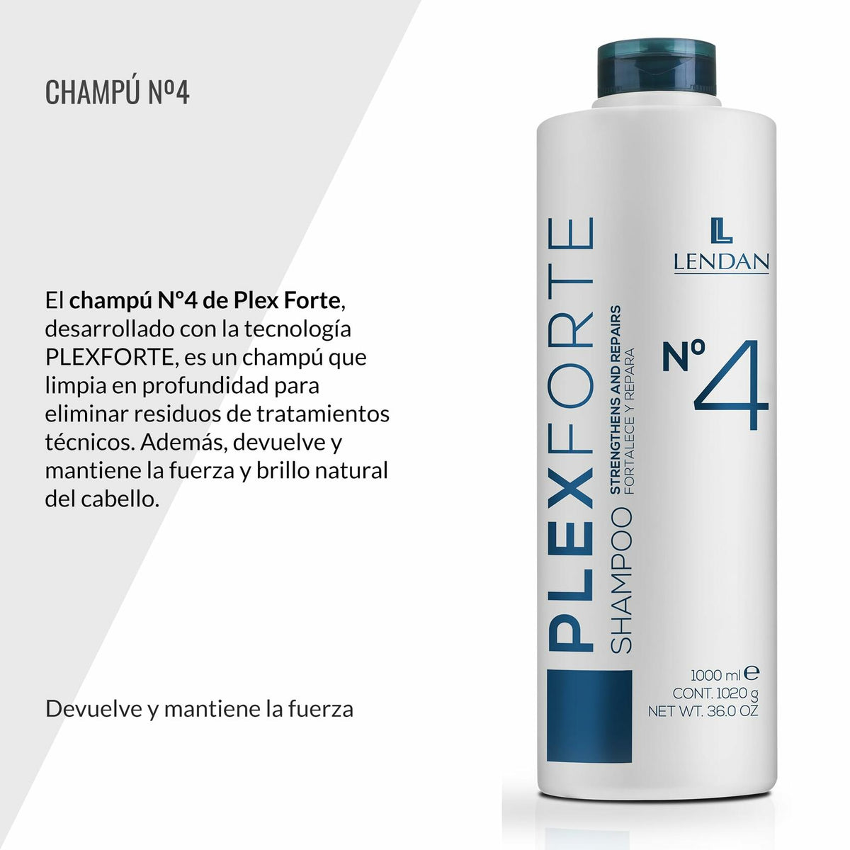 Lendan PlexForte No. 4 Hair Shampoo, 33.8 fl.oz / 1000 ml