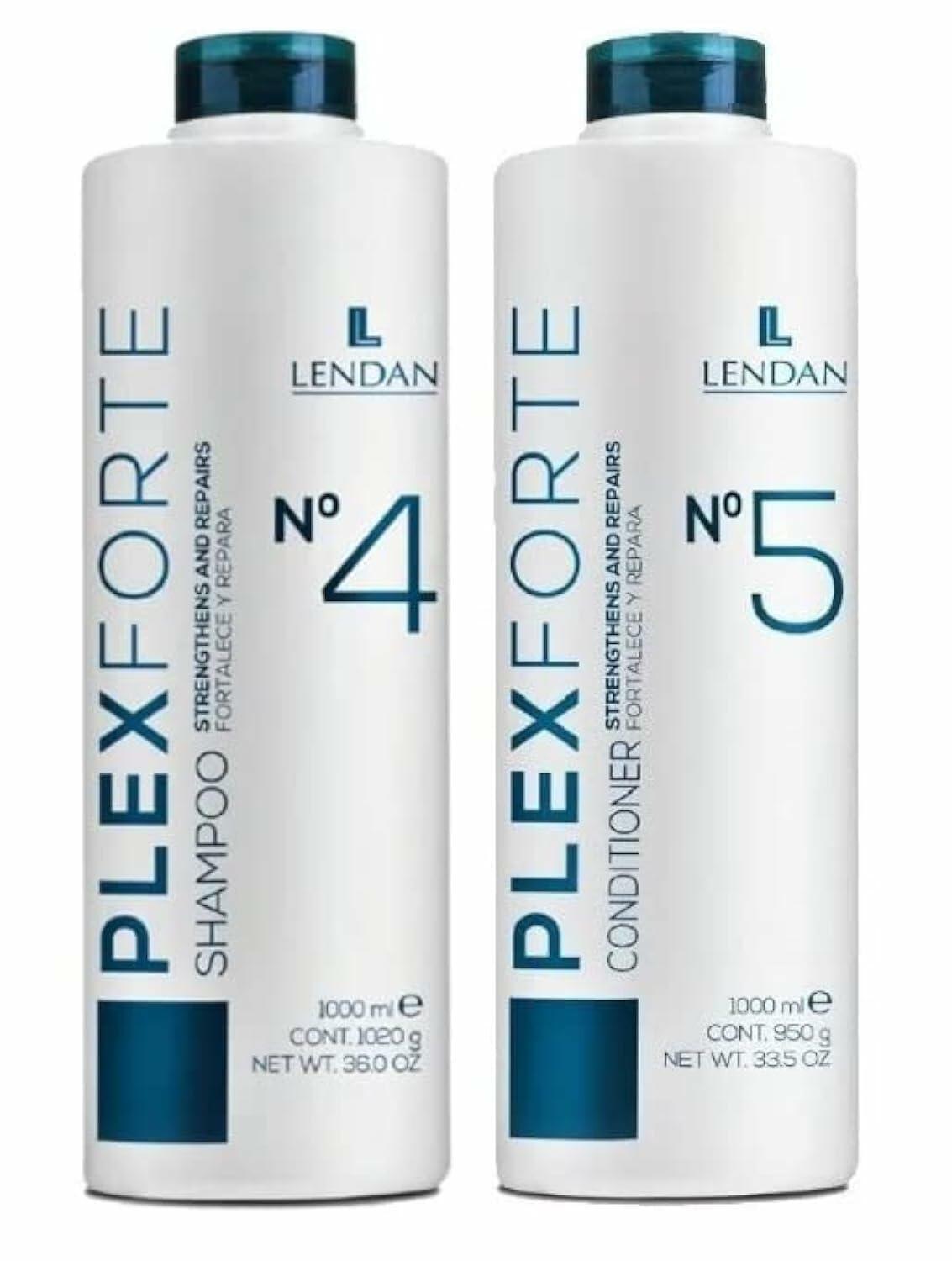 Lendan PlexForte Hair Kit of No. 4 Shampoo and No. 5 Conditioner, 33.1 fl. oz. Each, 2 Pack Bundle