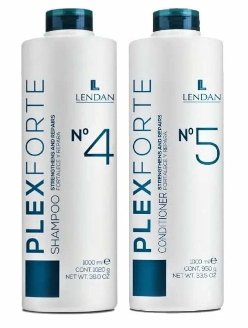 Lendan PlexForte Hair Kit of No. 4 Shampoo and No. 5 Conditioner, 33.1 fl. oz. Each, 2 Pack Bundle