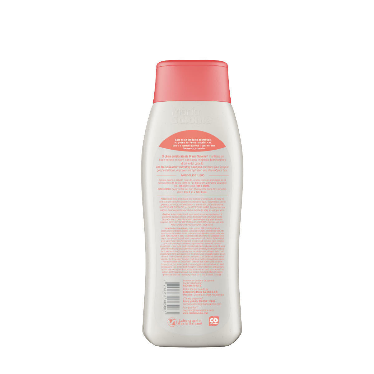 Maria Salome Poder Frutal Daily Shampoo – Sulfate-Free, Paraben-Free, pH-Balanced – Hydrating & Frizz-Control with Nanotechnology – For All Hair Types 13.5 fl.oz
