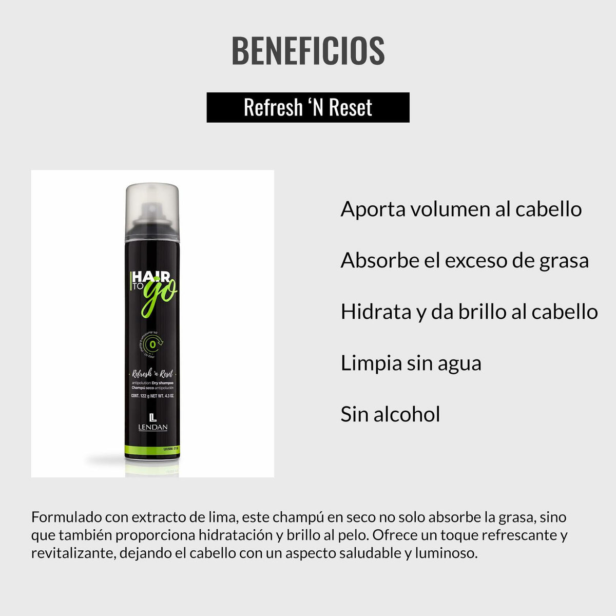 Lendan - Volumizing Dry Shampoo - Hair To Go Refresh'n Reset - 270 ml