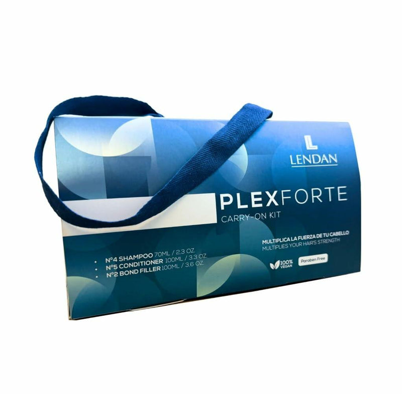 Lendan PlexForte Travel-size Hair Kit of No. 4 Shampoo 70ml, No. 5 Conditioner 100ml, and No. 2 Bond Filler 100ml, 3 Pack Bundle