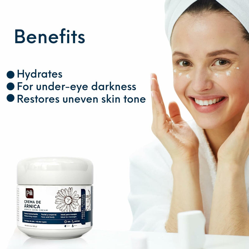 Pili Natural Arnica Cream (3 Pack)  - Restore Skin conditions - Crema de Arnica -1 oz