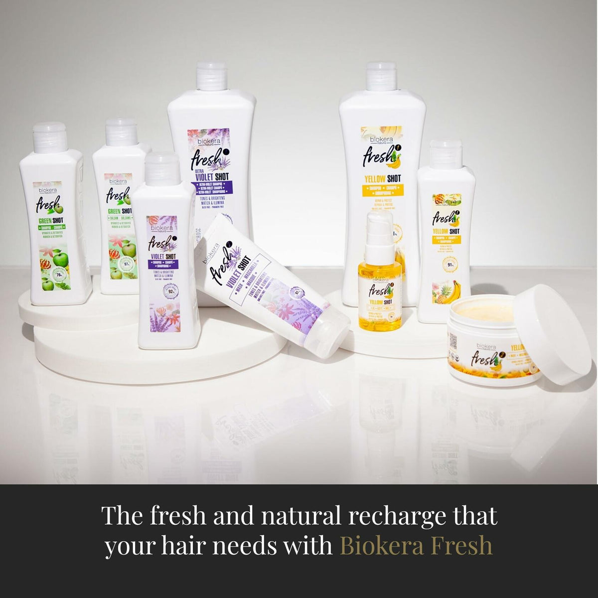 SALERM - Hair Conditioner - Green Shot Balm Biokera Fresh - 300 ml - with Apple, Green Tea, Mint, and Aloe Vera - Hydrates and Refresh the Scalp - Sulfate and Paraben-Free - Vegan