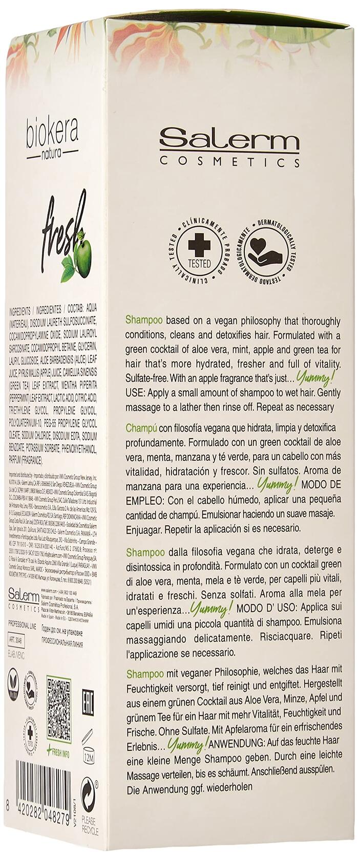 Salerm Biokera Fresh Green Shot shampoo for Unisex, 10.8 Ounce