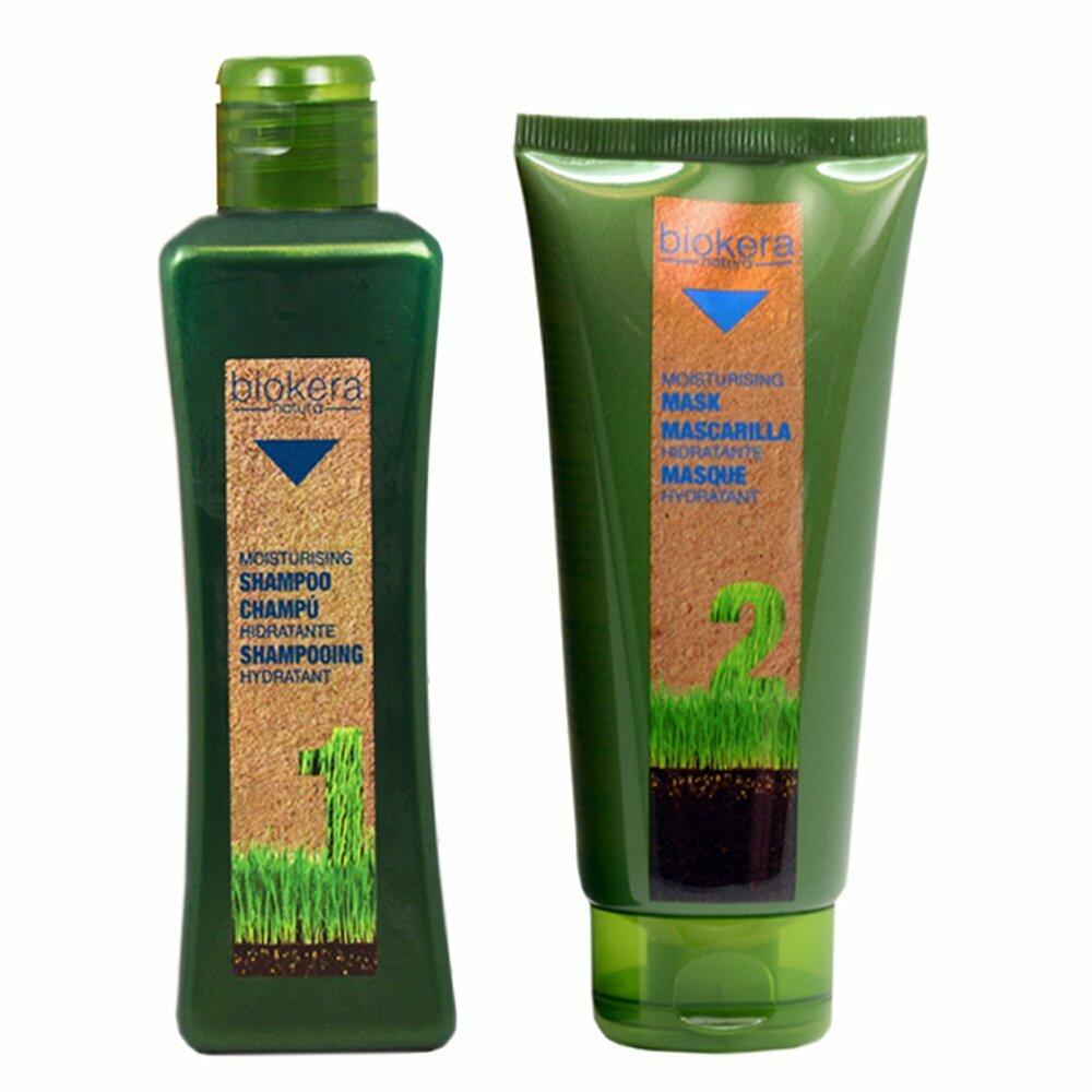 Salerm Biokera Natura Moisturizing Shampoo 10.8oz & Mask 7.1oz Combo by Salerm