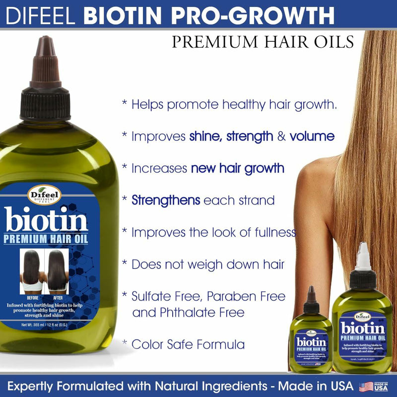 Difeel Premium Biotin Hair Oil 7.1 oz. (PACK OF 4)