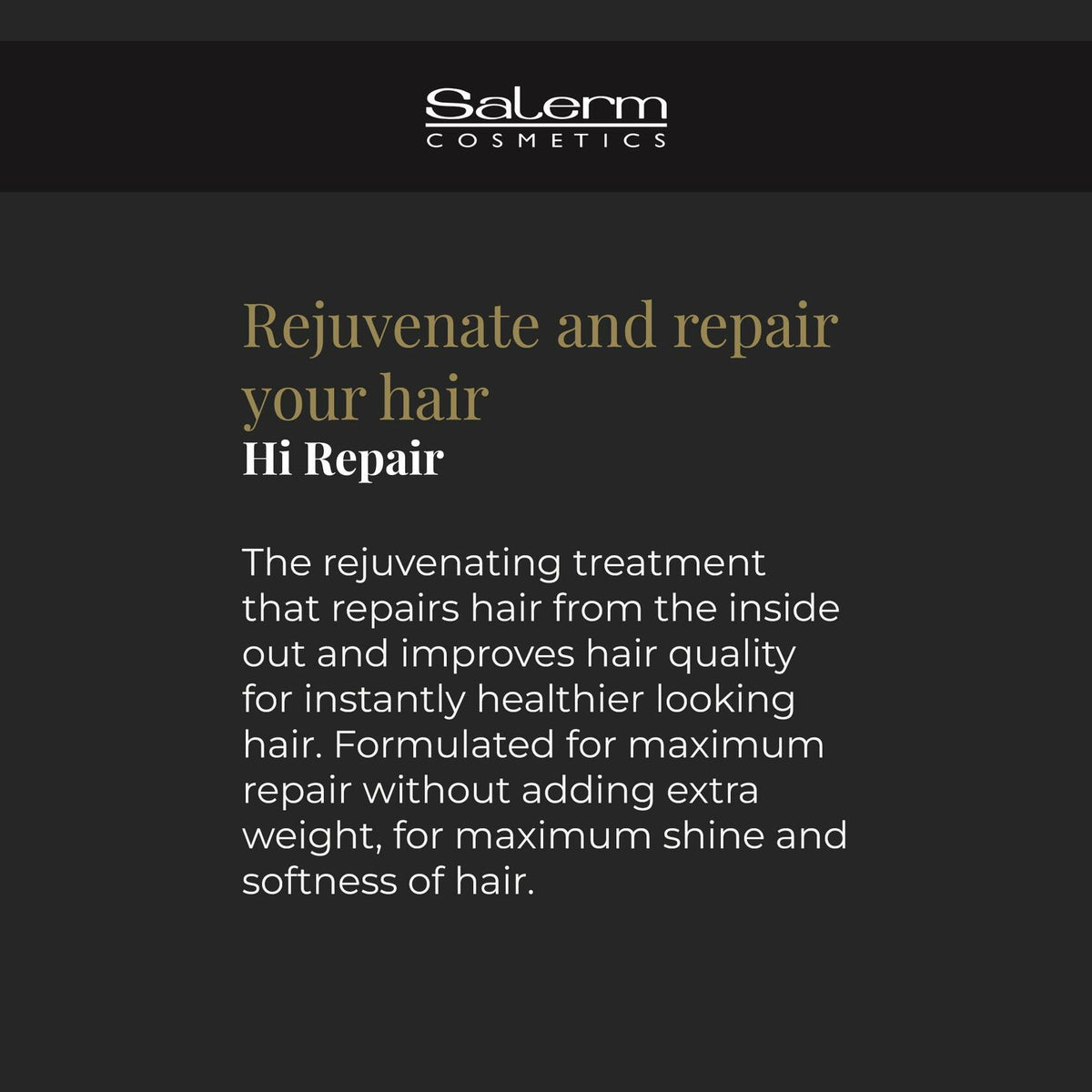 SALERM - Damaged Hair Repair Treatment - Hi Repair Pack with Shampoo 250 ml + Mask 250 ml + Finish 100 ml