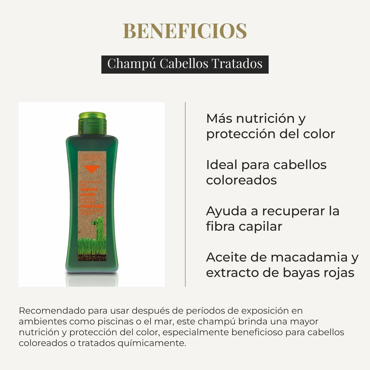 Salerm Biokera Natura Treated Hair Shampoo with Macadamia Oil and Red Berry Extract, 10.8 Ounce