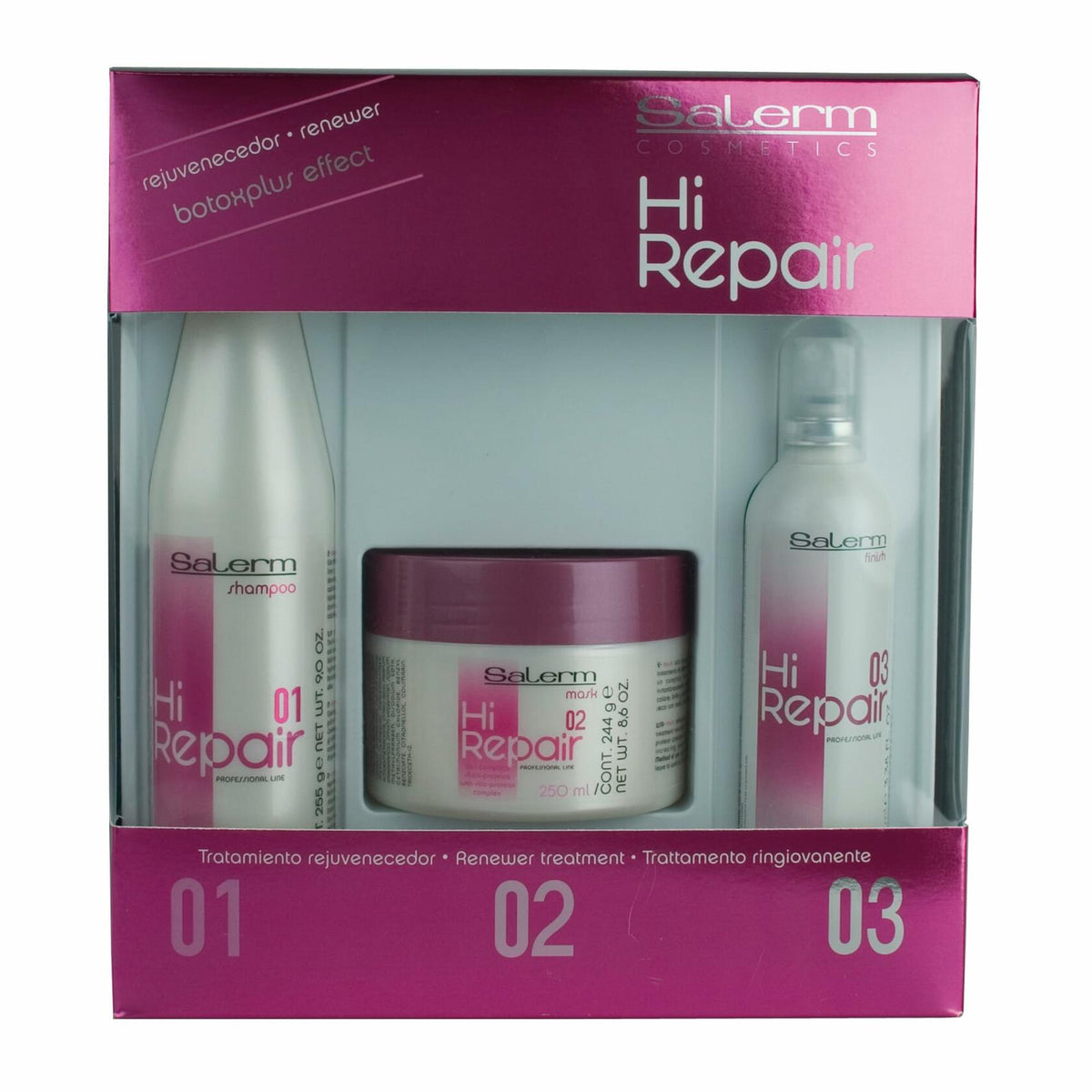 SALERM - Damaged Hair Repair Treatment - Hi Repair Pack with Shampoo 250 ml + Mask 250 ml + Finish 100 ml