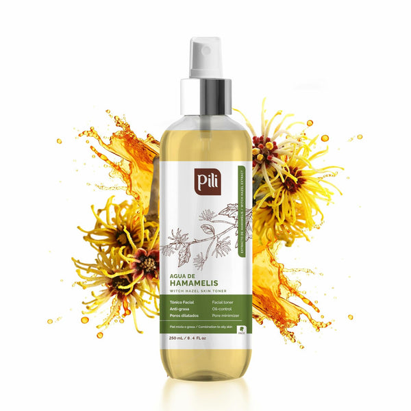 PILI Witch Hazel Facial Toner. Control Excess Oil & Shine. Natural Astringent & Facial Toner. Moisturizer for Acne Prone Skin with Refreshing Witch Hazel, Hamamelis Virginiana. 8.4 oz