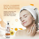 Pili Calendula Facial Cleanser with Witch Hazel and Lactic acid, cleans and exfoliates with controlled pH