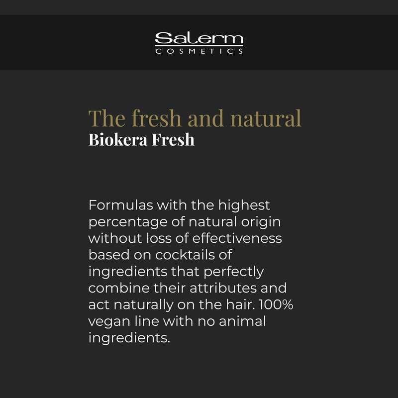 SALERM - Repair Shampoo Yellow Shot - Biokera Fresh - 1000 ml - Repairs and Protects - For Shiny, Frizz-Free Hair - Sulfate-Free and Paraben-Free Shampoo