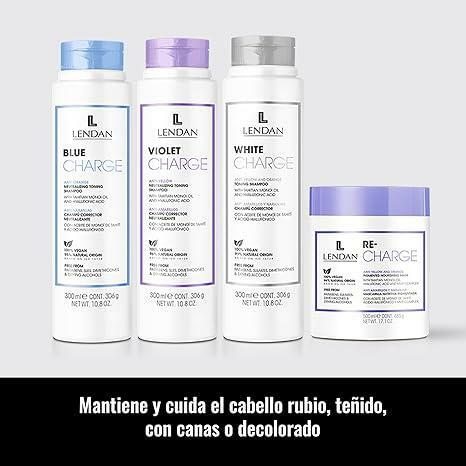 Lendan Anti-Orange Kit with Blue Pigments, Blue Charge Shampoo 300ml + Re-Charge Mask 500ml
