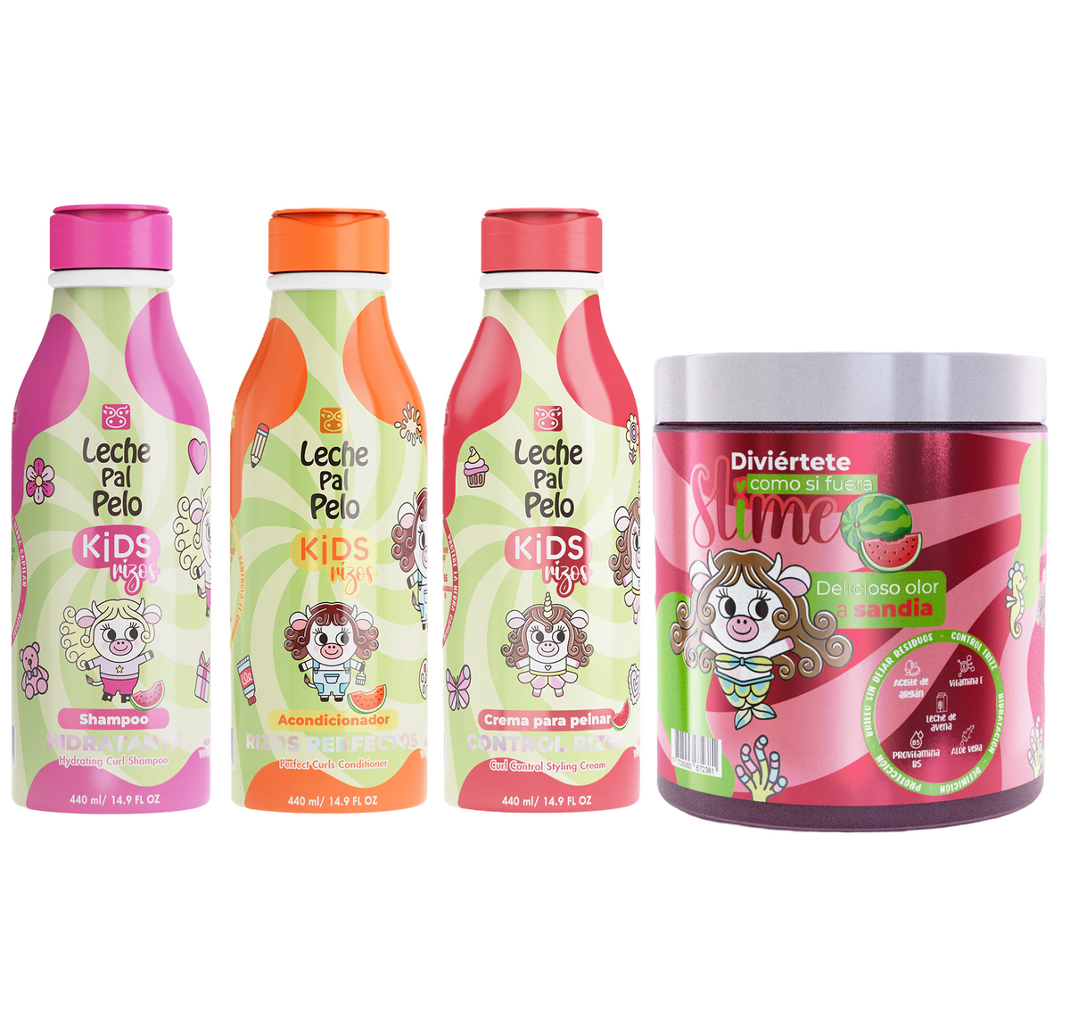 Kids Curls Complete Care Kit – Hydrating Shampoo, Curl Perfect Conditioner, Curl Control Styling Cream & Curl Defining Slime Gel