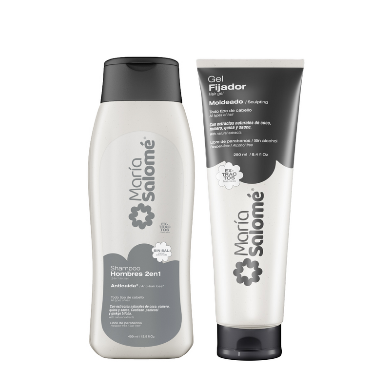 María Salomé KIT Shampoo 2EN1 Prevencion Caida + Gel Fijador