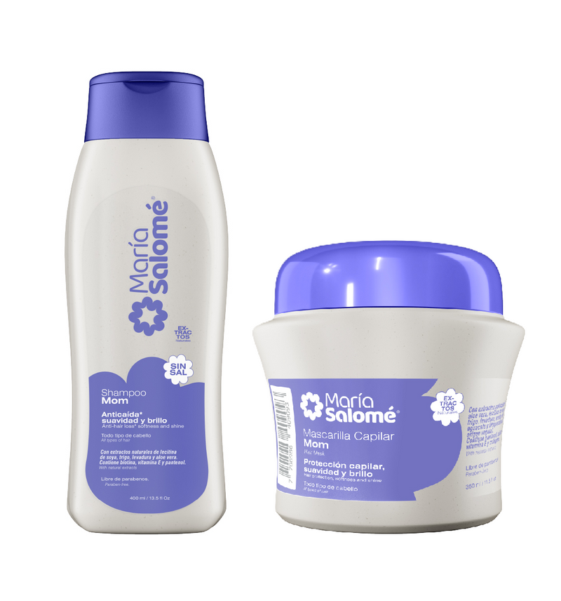 Maria Salome Hair MOM Shampoo and Mask kit - Champu y Mascarilla Capilar MOM