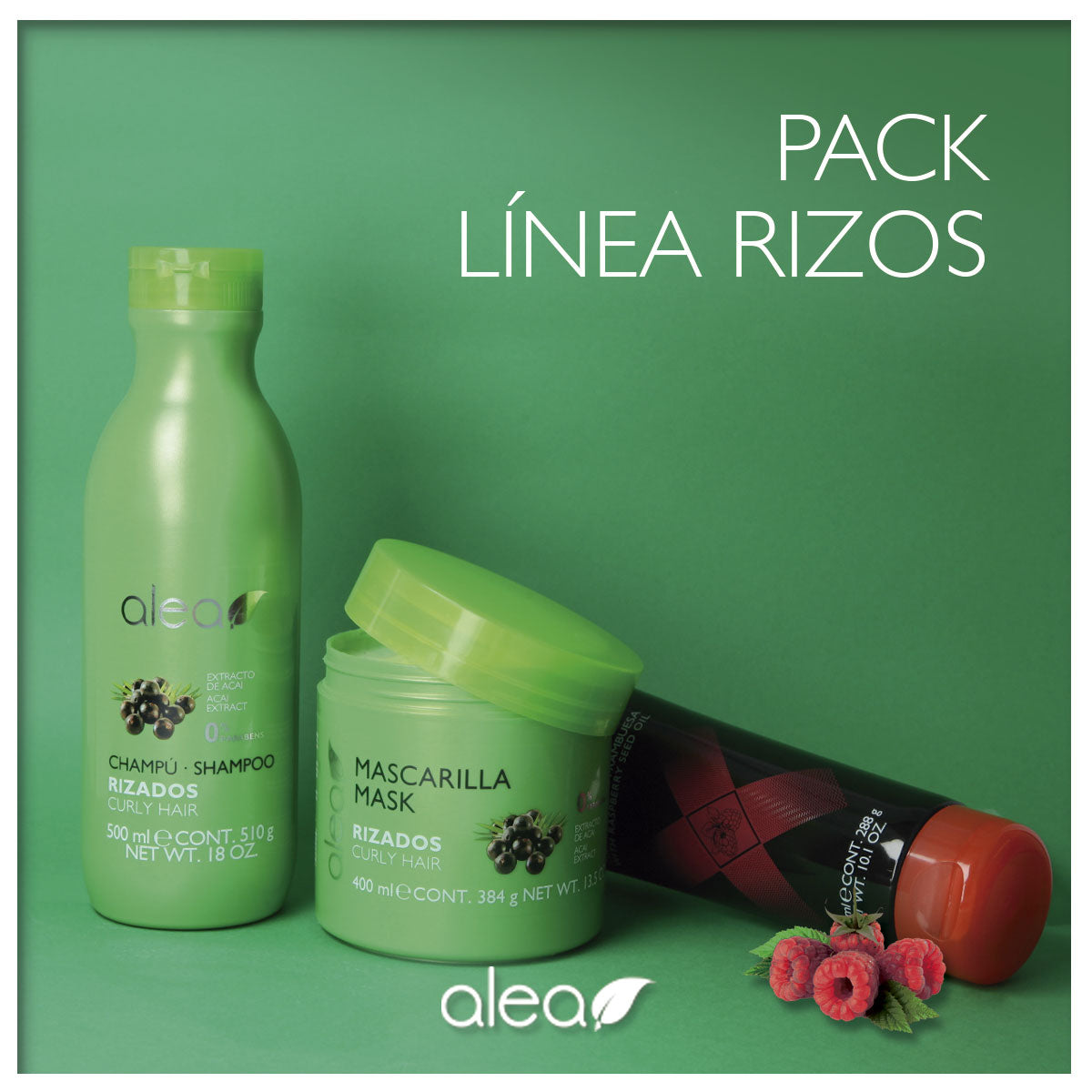 Alea Curly Hair Shampoo and Mask system with Acai Extract for Curly Hair | Alea Champu y Mascarilla para Cabellos RizadosLisos