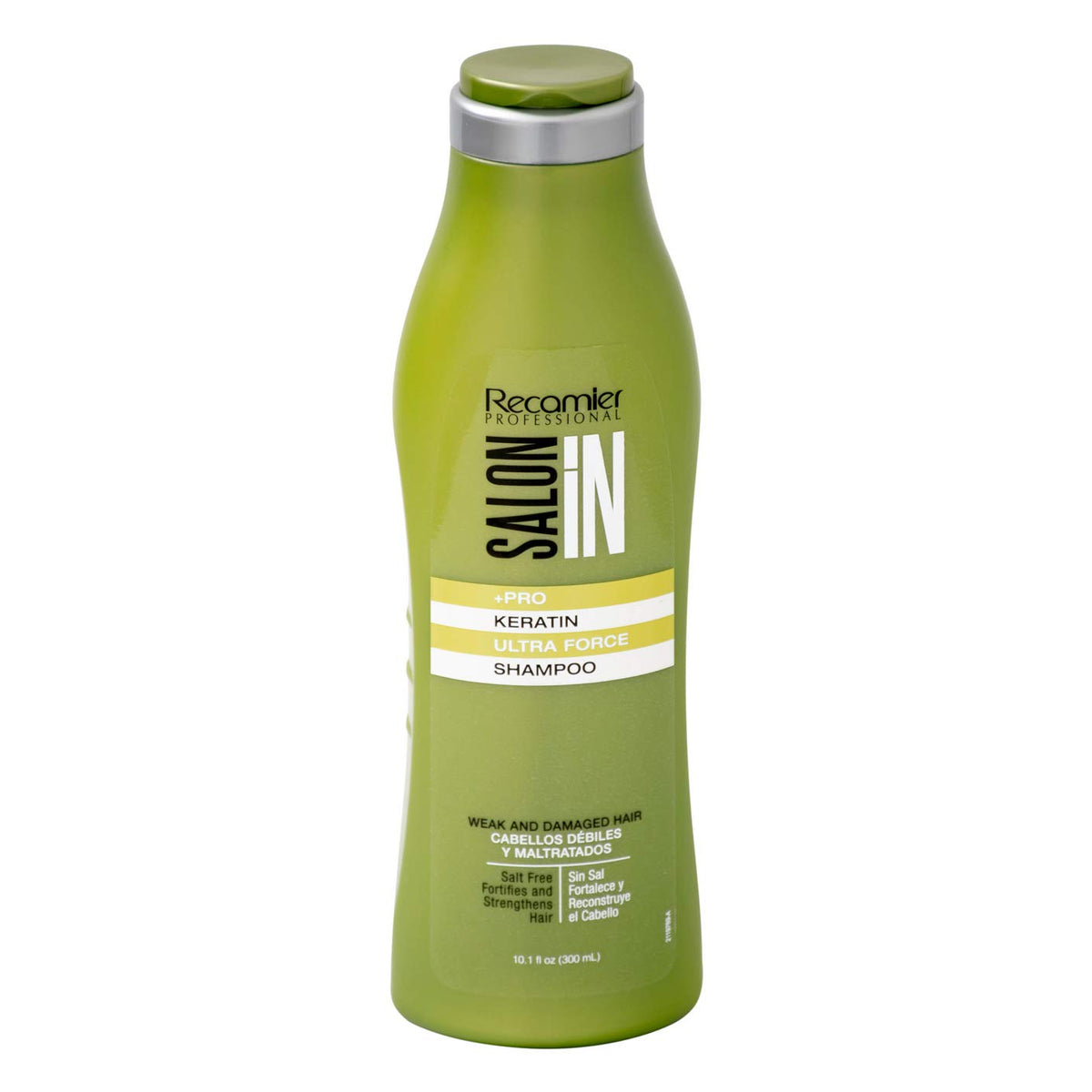 Recamier Professional Salon In +Pro Keratin Ultra Force Hair Shampoo 10.1 - Champu Keratina para el Cabello Debil y Maltratado